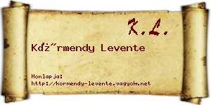 Körmendy Levente névjegykártya