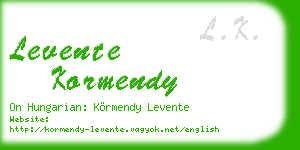 levente kormendy business card